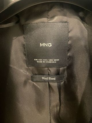 Nuevo abrigo largo Mango Negro Talla XXS