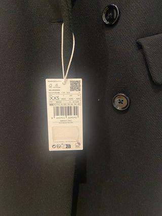 Nuevo abrigo largo Mango Negro Talla XXS