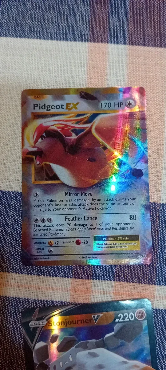 Lote Cartas Pokémon Pidgeot EX, Rotom Dex, Stonjou