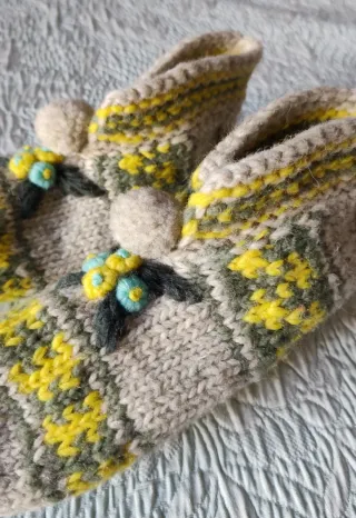 Babbucce lana fatte a mano