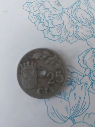 Moneda 25 cts España 1937