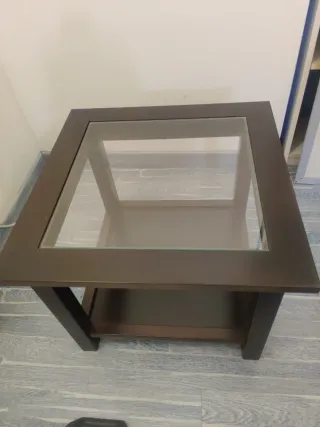 Mesa de centro madera y cristal