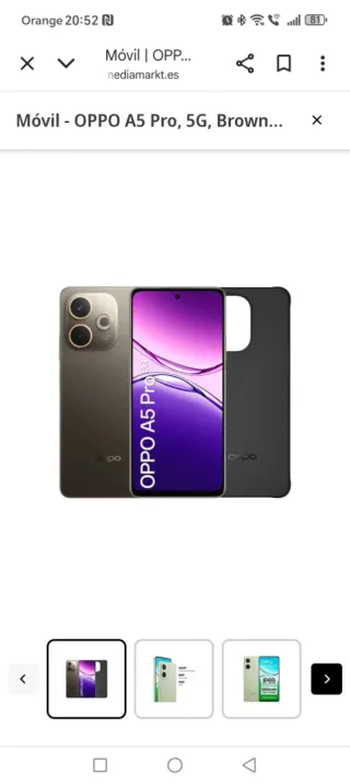 OPPO A5 Pro 5G Negro/Marrón 8GB RAM Nuevo