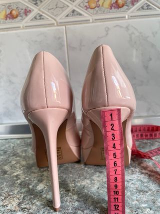 Tacones charol rosa plataforma