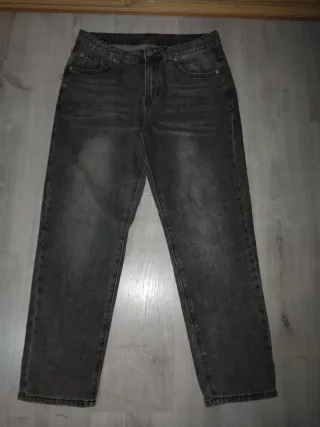 Pantalones vaqueros grises holgados Talla S