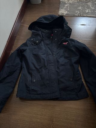 Abrigo Hollister Negro Talla M Mujer/Niña