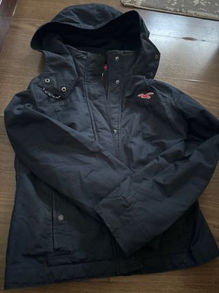 Abrigo Hollister Negro Talla M Mujer/Niña