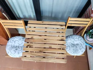 Conjunto Mesa y Sillas Terraza Madera