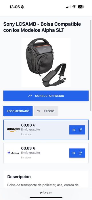 Custodia per fotocamera Sony Black Reflex modelli alpha slt