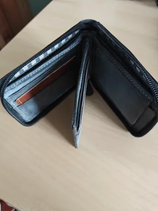 Cartera Rosme gris con cremallera (NUEVA)