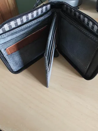 Cartera Rosme gris con cremallera (NUEVA)