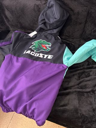 Chándal Lacoste Negro con Detalles Turquesa y Mora