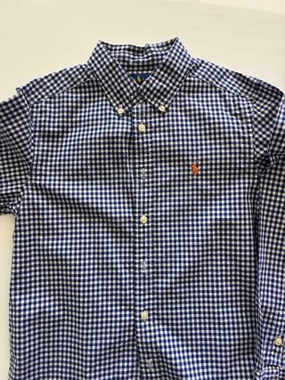 Camisa niño Ralph Lauren cuadros azul y blanco