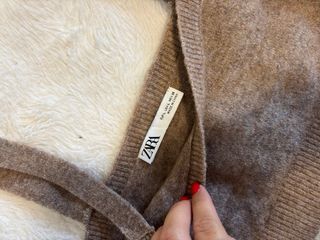 Top de punto marrón talla única