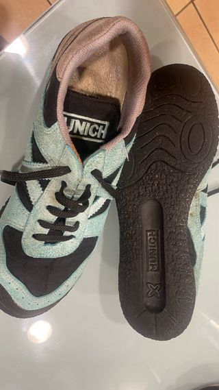 Zapatillas Munich vintage Negras y Turquesa