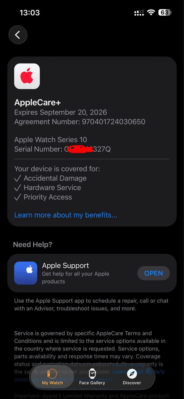 Apple Watch S10 46mm Negro con Apple Care+