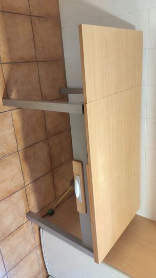 Mesa de cocina extensible madera y metal