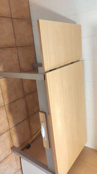 Mesa de cocina extensible madera y metal