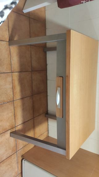 Mesa de cocina extensible madera y metal