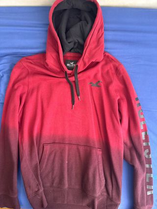 Sudadera Hollister Roja y Negra Degradada