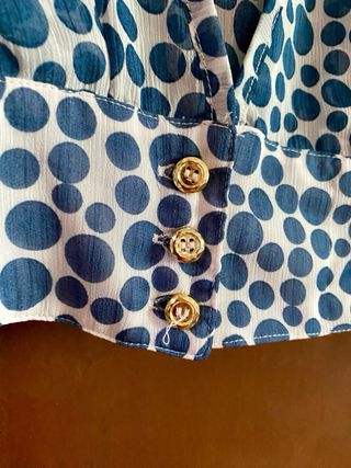 Blusa T. ÚNICA Kool mujer topos azul/blanco 