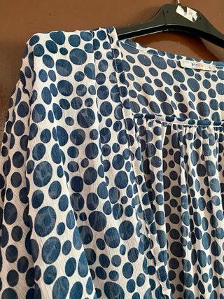 Blusa T. ÚNICA Kool mujer topos azul/blanco 