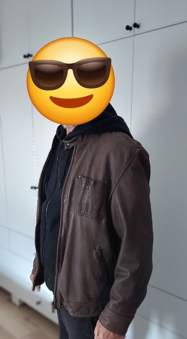 Cazadora Piel Marrón Massimo Dutti