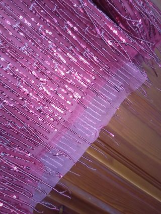 Vestido fiesta lentejuelas rosa
