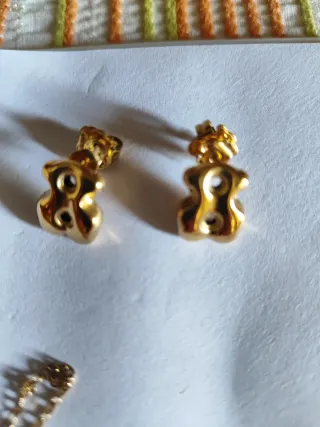 Collar y pendientes oso dorados NO NEGOCIABLE