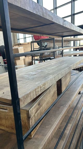 ESTANTERÍA INDUSTRIAL MADERA Y METAL 180x45x180