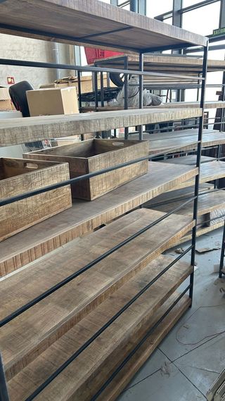 ESTANTERÍA INDUSTRIAL MADERA Y METAL 180x45x180