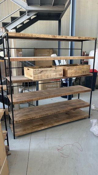 ESTANTERÍA INDUSTRIAL MADERA Y METAL 180x45x180