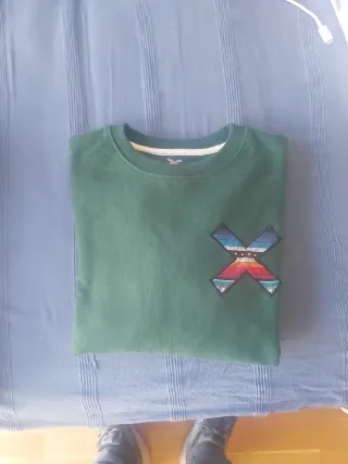 Sudadera Blue Banana verde con parche X