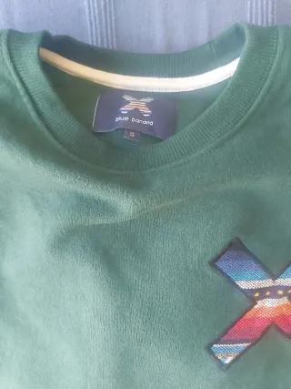 Sudadera Blue Banana verde con parche X