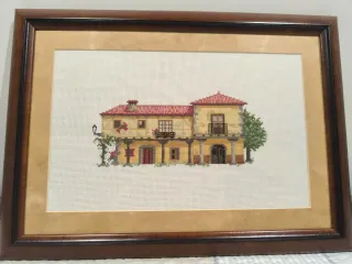 Cuadro Punto de Cruz Casa Mediterránea