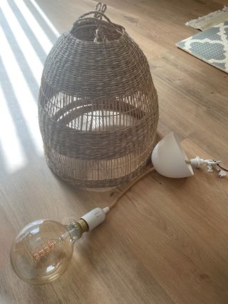 Ikea TORARED Lámpara  techo mimbre, 35cm, bombilla