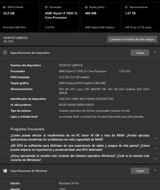 PC Gaming AMD Ryzen 7900 32GB DDR5 MSI B650