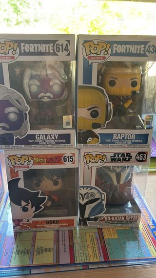 Lote 4 Funkos: Fortnite, Dragon Ball, Star Wars