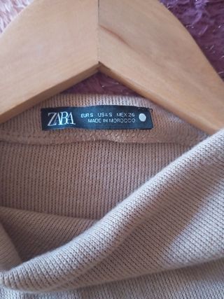 Vestido punto Zara camel