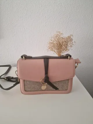 Bolso bandolera Bijou Brigitte rosa y marrón