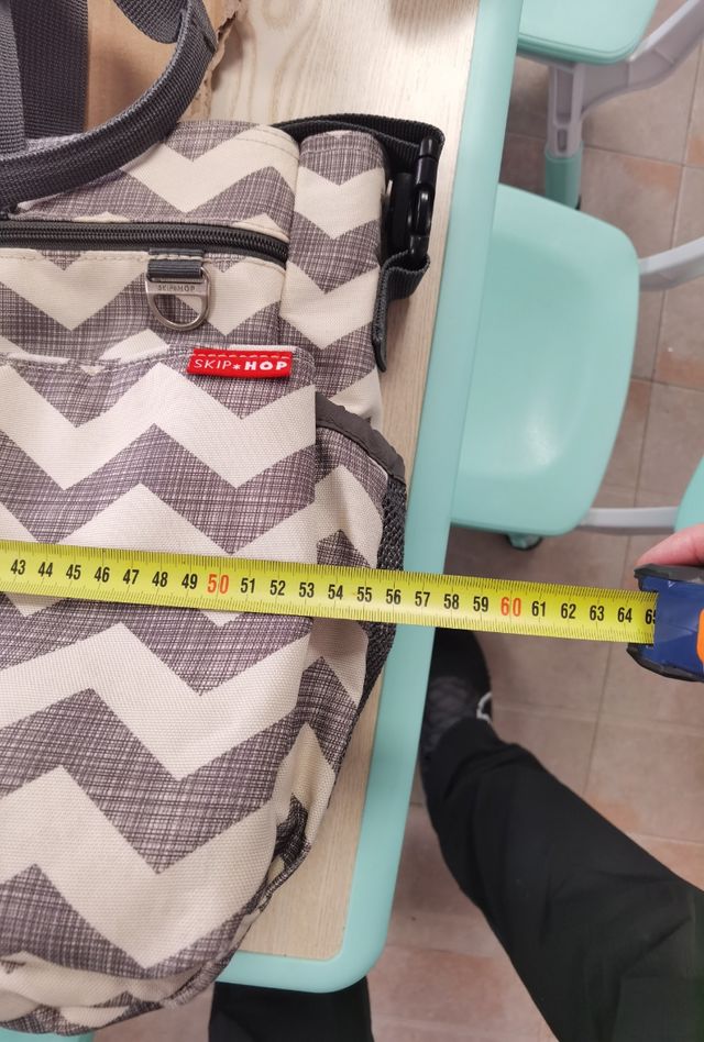 Bolso Carro XL Chevron Gris y Beige