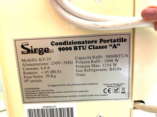 Condizionatore portatile Sirge 9000BTU