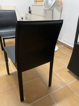 Sillas de comedor de piel negras