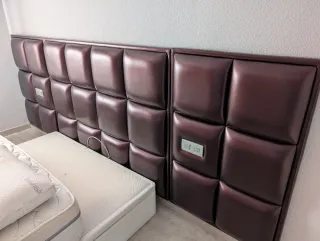 Testiera in pelle sintetica marrone 150 cm