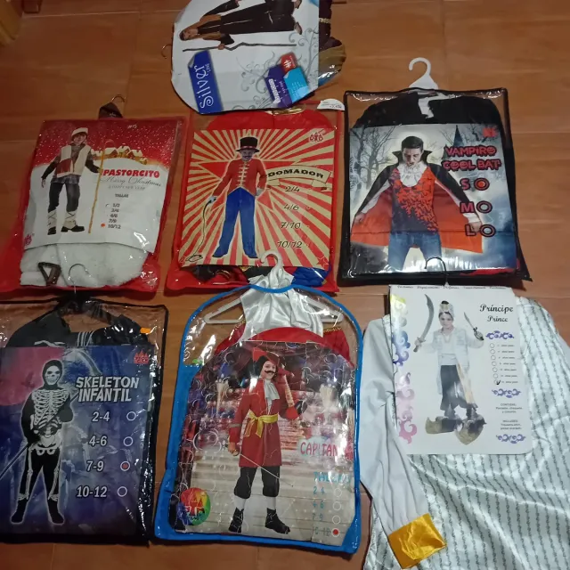 Lote Disfraces Infantiles: Pirata, Vampiro, Pastor