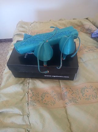 Zapatos Ángel Alarcón Talla 38 Aguamarina