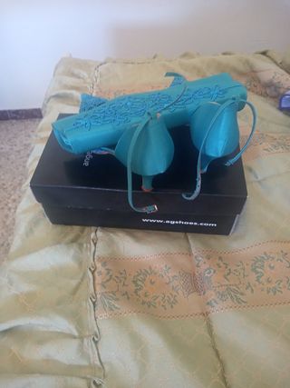 Zapatos Ángel Alarcón Talla 38 Aguamarina