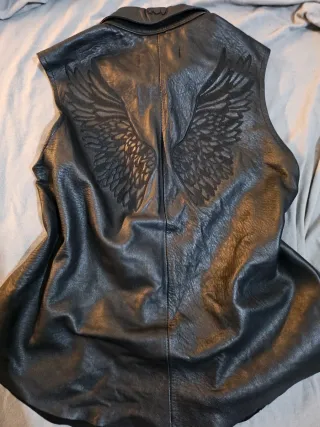 Camisa Chaleco Mujer Cuero Negro