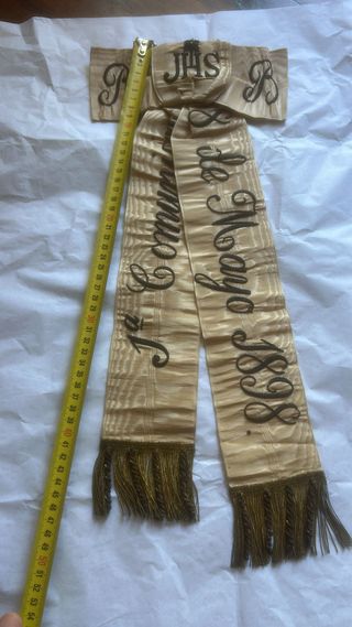 Lazo Comunión Antiguo JHS 1ª Mayo 1898 OPORTUNIDAD