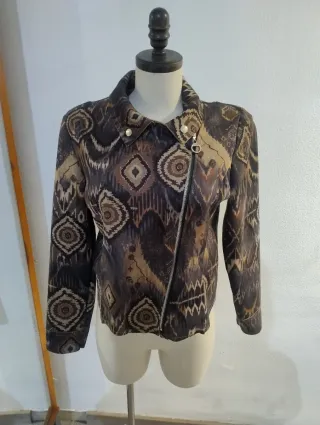Chaqueta Estampada Estilo Motero